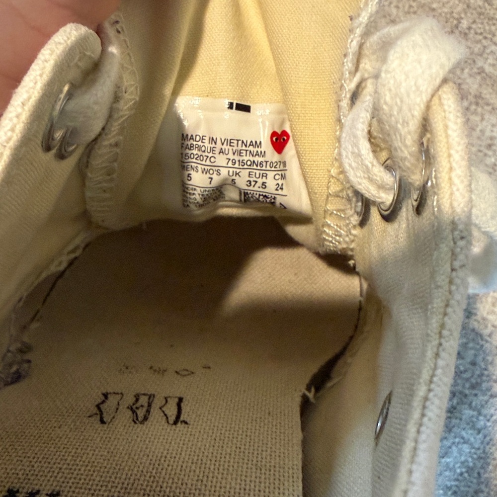 Converse Chuck Taylor x Comme des Garcons Play M5/ W 7 see photos - Picture 13 of 16